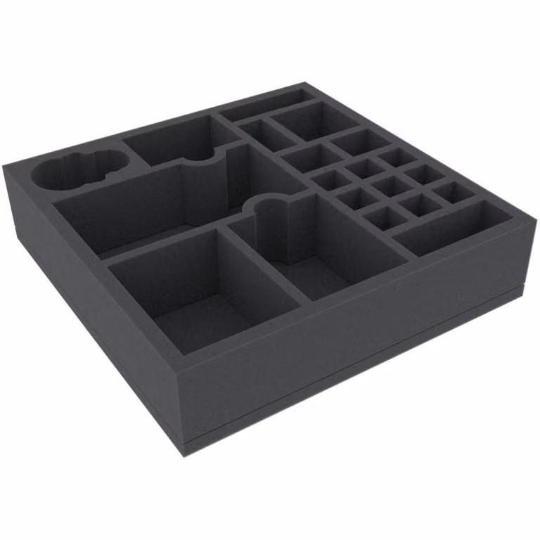 Inserto in schiuma con 20 scomparti, 258 x 258 x 60 mm, per giochi da tavolo