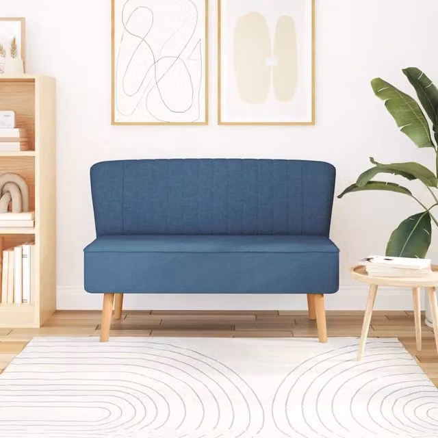 Divano-Sofa-Divanetto in Tessuto 117x55,5x77 cm Blu