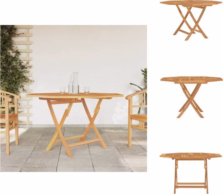 vidaXL Tavolo da giardino pieghevole 120x120x75 cm in legno massiccio di teak - Tavoli da giardino
