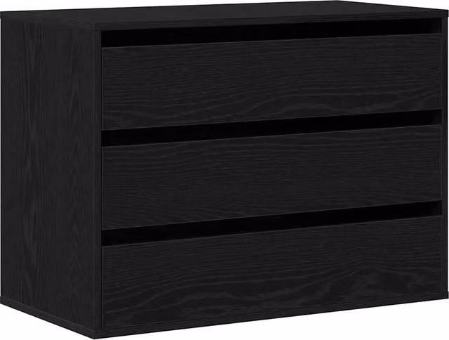 Mobile contenitore moderno HELLOSHOP26 in legno composito nero opaco L: 80 cm, P: 41 cm, H: 58 cm – 1