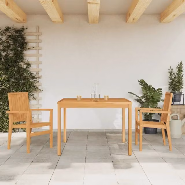 Set da Pranzo per Giardino 3 pz in Legno Massello di Teak 3157911