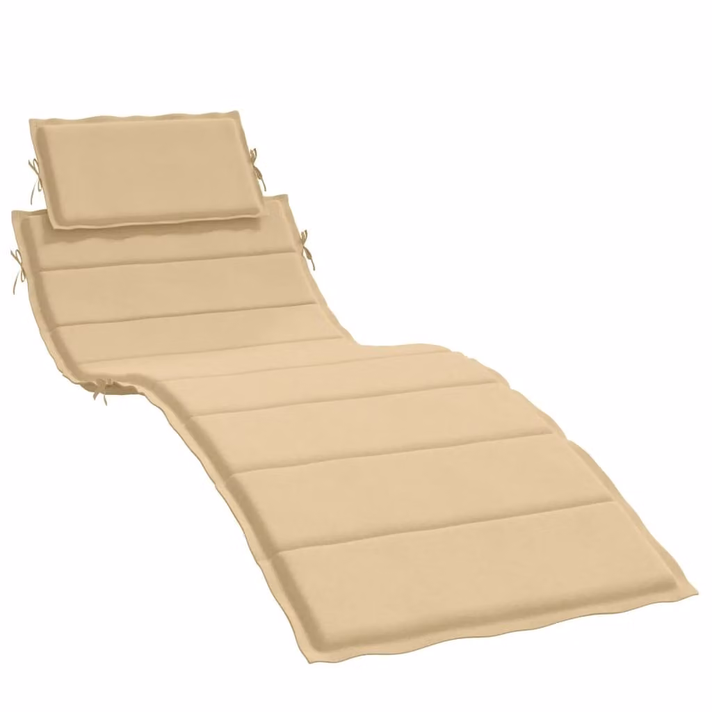 Cuscino lettino Melange Beige 186x58x4 cm in tessuto