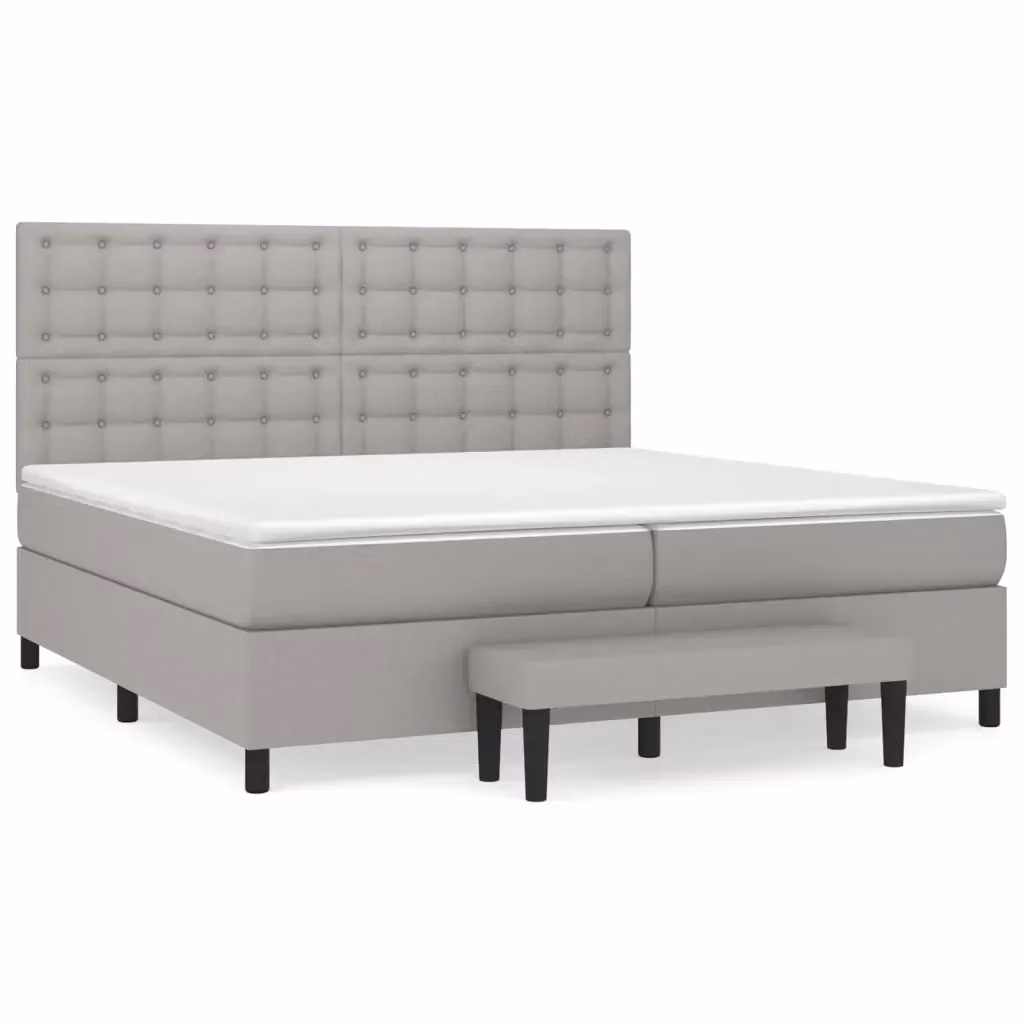 Letto Ibrido con Materasso e Struttura Imbottita vidaXL Grigio e Bianco L/P/H: 200 x 200 x 31 cm – 2