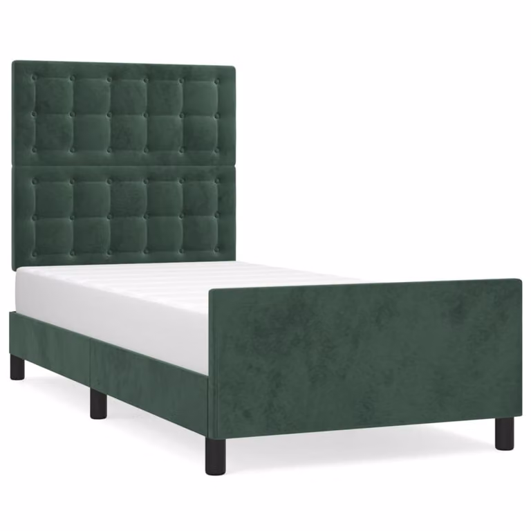 Giroletto senza Materasso Verde Scuro 80x200 cm in Velluto