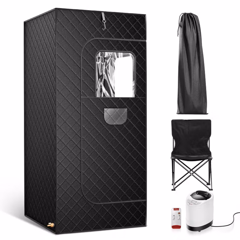 Cabina sauna portatile, sauna a vapore, capacità 2,6 litri, 9 livelli di temperatura, dimensioni 180x80x80 cm