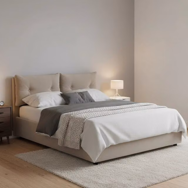 Letto Rubino Talamo Italia con contenitore a sollevamento, Grigio, L 120 x P 200 cm – 1