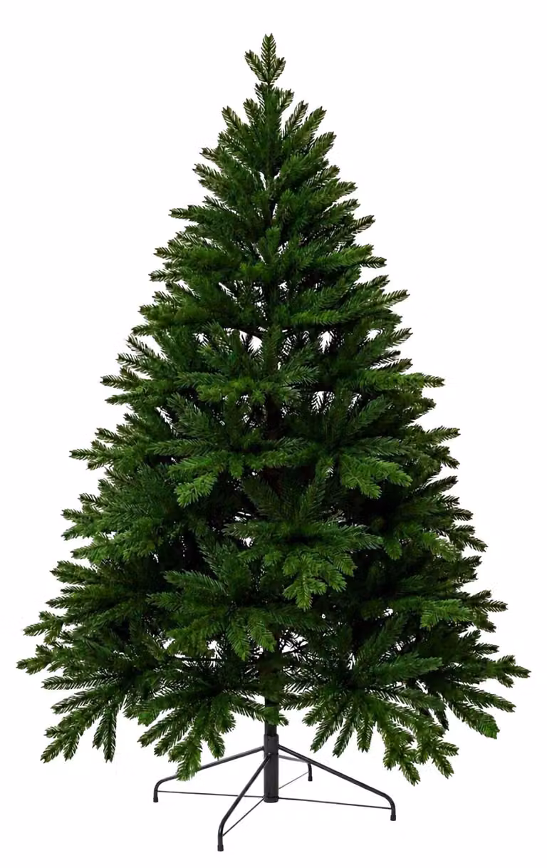 Albero di Natale VIVANNO, polietilene, modello NORDMANN, 150 - 2025, forma cilindrica, colore verde, aspetto naturale, dimensioni 112x150 cm