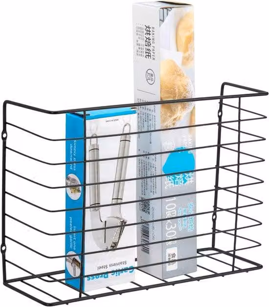 Organizzatore di fogli da cucina a parete - Ripiano per l'anta dell'armadio - Nero