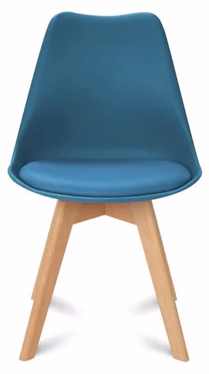 Sedie da pranzo - Set da 6 - Seduta imbottita in poliuretano rivestita in ecopelle - Gambe in legno di faggio - Senza braccioli - 82x55x48 cm - Assemblaggio richiesto - Verde scuro
