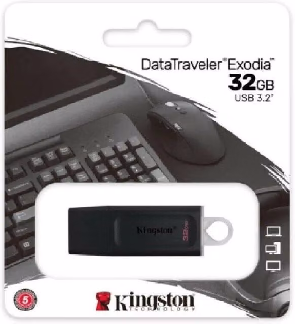 Chiavetta USB Kingston Exodia 32 GB USB 3.2 Nero