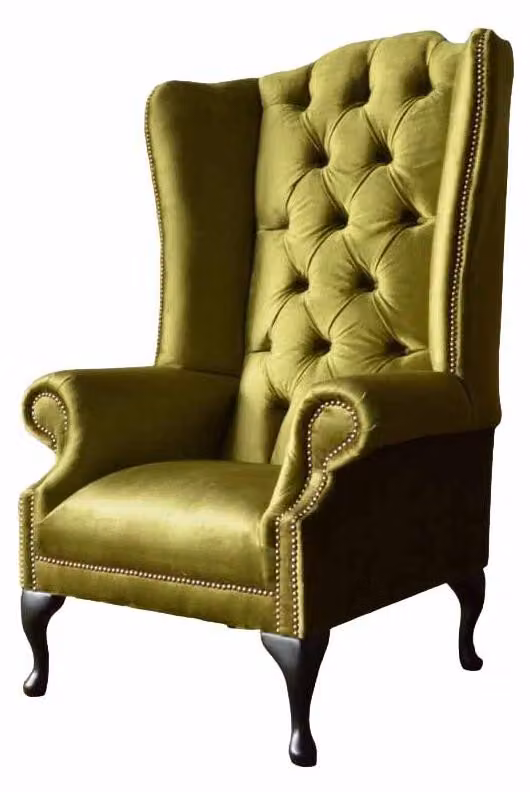 Ohrensessel Chesterfield Sofa Couch Polster 1 Sitzer Sessel Textil