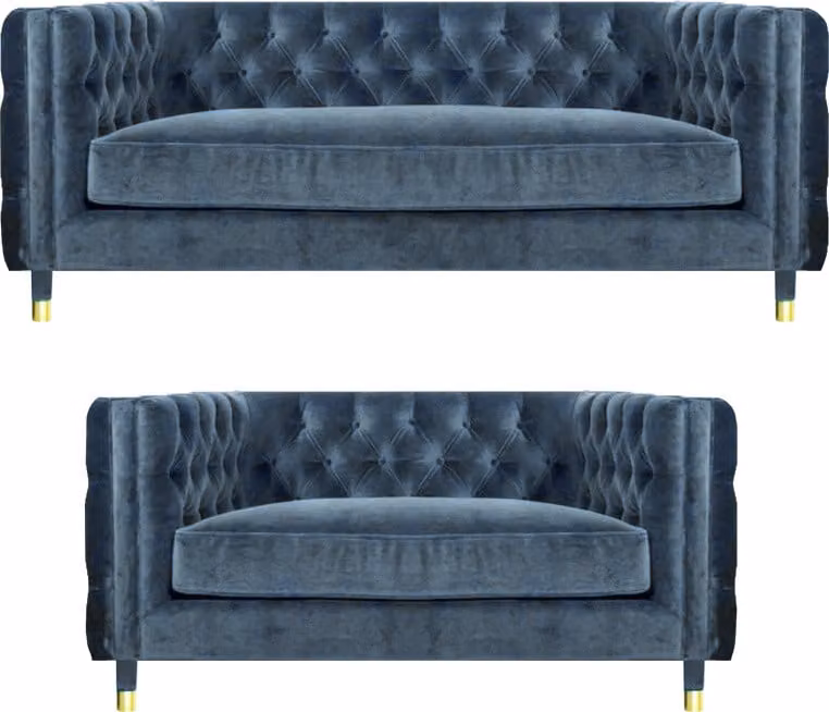 Wohnzimmer Komplett Designer Sofas Textil Sessel Chestefield Sofagarnitur