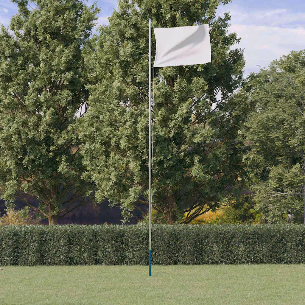 Asta sezionale per bandiere vidaXL in alluminio color argento, 6,08 m