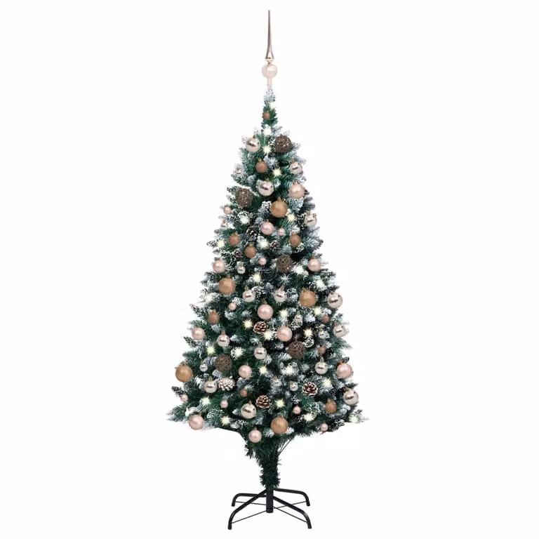 Maison Exclusive - Albero di Natale artificiale con luci LED, palline e pigne, 180 cm