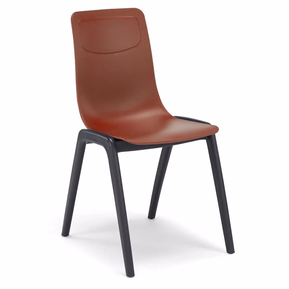 Set di 2 sedie Dalia L in tecnopolimero Redokasa colore Mattone con gambe Antracite, design moderno impilabile – 2