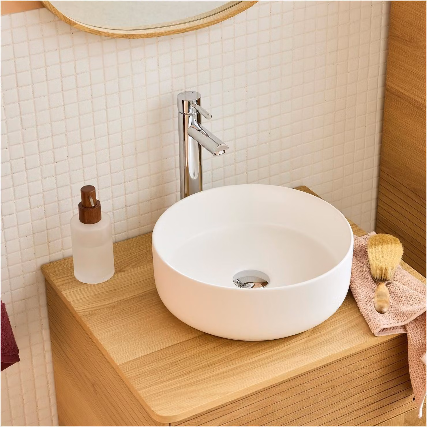 Lavabo da appoggio tondo 36 x 36 cm DIEGO