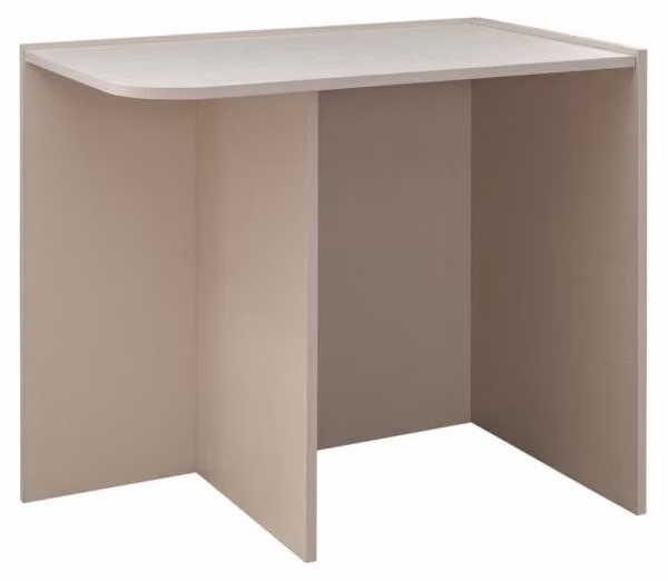 Eleganter beiger Schreibtisch aus Holz für modernes Home Office