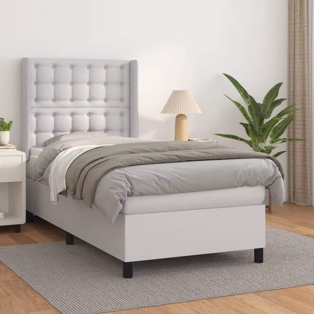 Maison Exclusive - Giroletto a Molle con Materasso Bianco 80x200 cm in Pelle finta