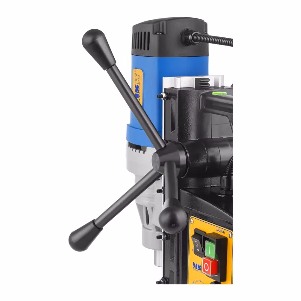 Trapano magnetico blu con potenza di 1380 watt e velocità massima di 600 giri/min per carotaggio fino a 35 mm – 2