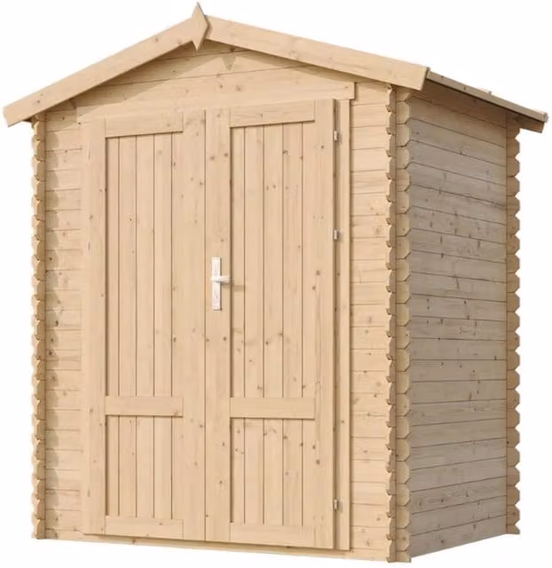 Casetta da Giardino in Legno TIMBELA M367F1+M367G Beige con Pavimento e Serratura, Superficie 1,98 m²