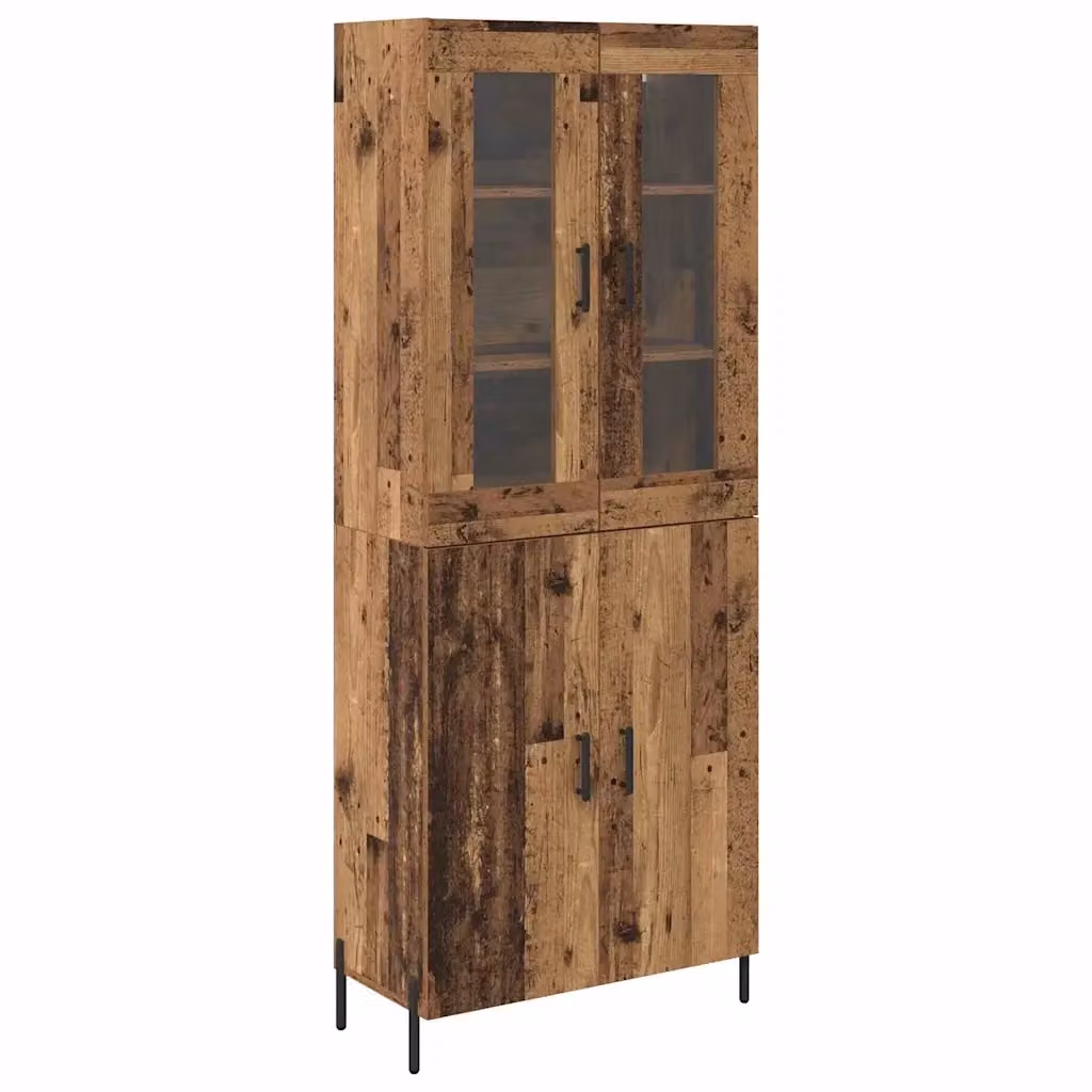 Credenza vidaXL in legno ingegnerizzato marrone con ante a battente e ripiani interni, stile minimalista, L/P/H: 69,5 x 34 x 180 cm – 2