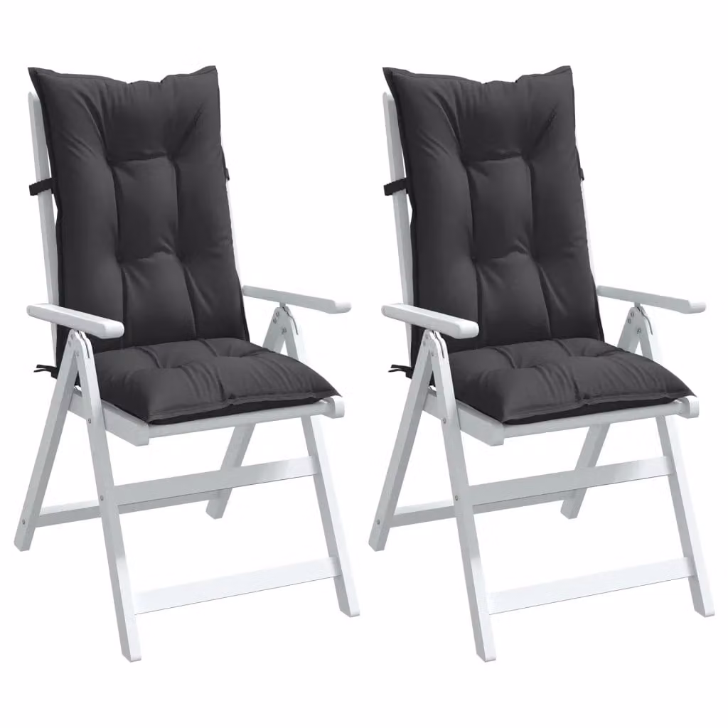 Set di 2 cuscini per schienale di sedia alta vidaXL, colore antracite mélange, in tessuto resistente ai raggi UV, L: 120 cm, P: 50 cm, H: 7 cm
