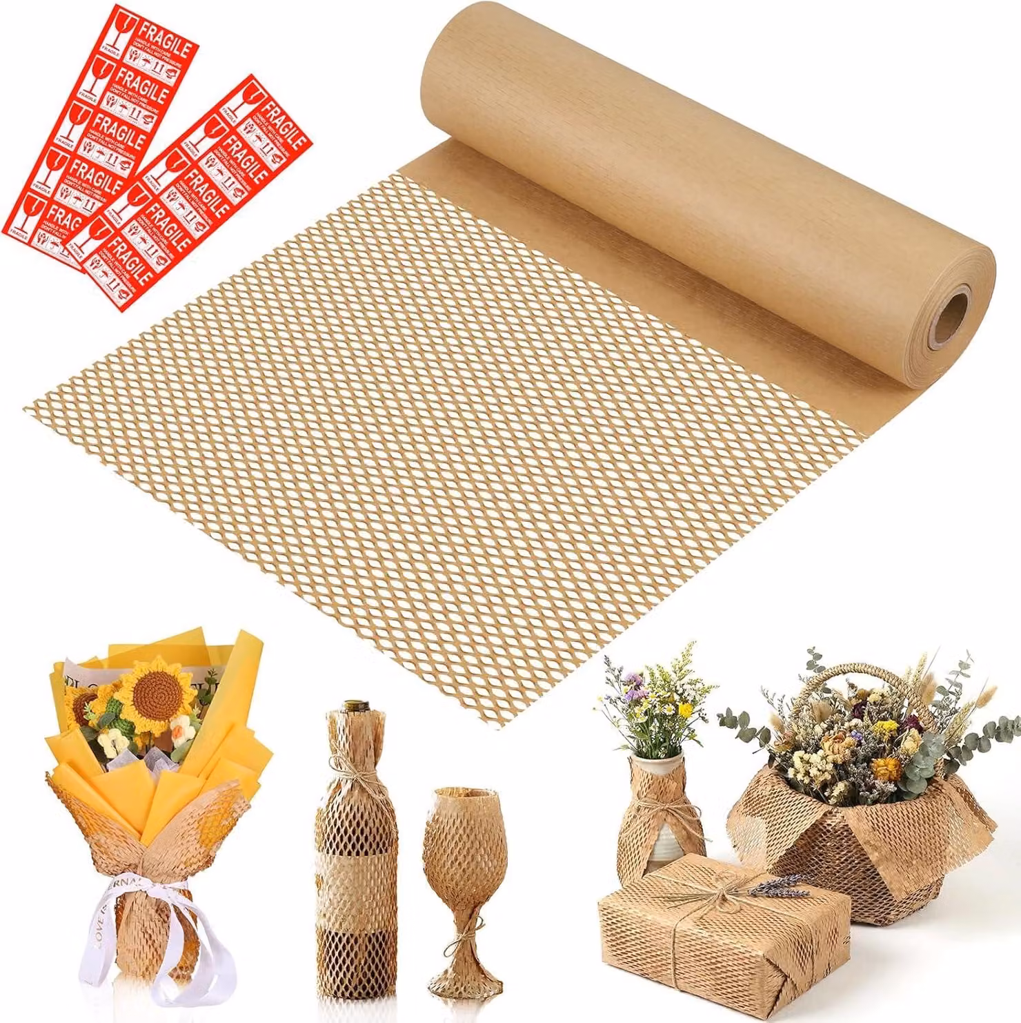 Carta per imballaggio a nido d'ape, 30 cm x 30 m, ideale per proteggere oggetti fragili