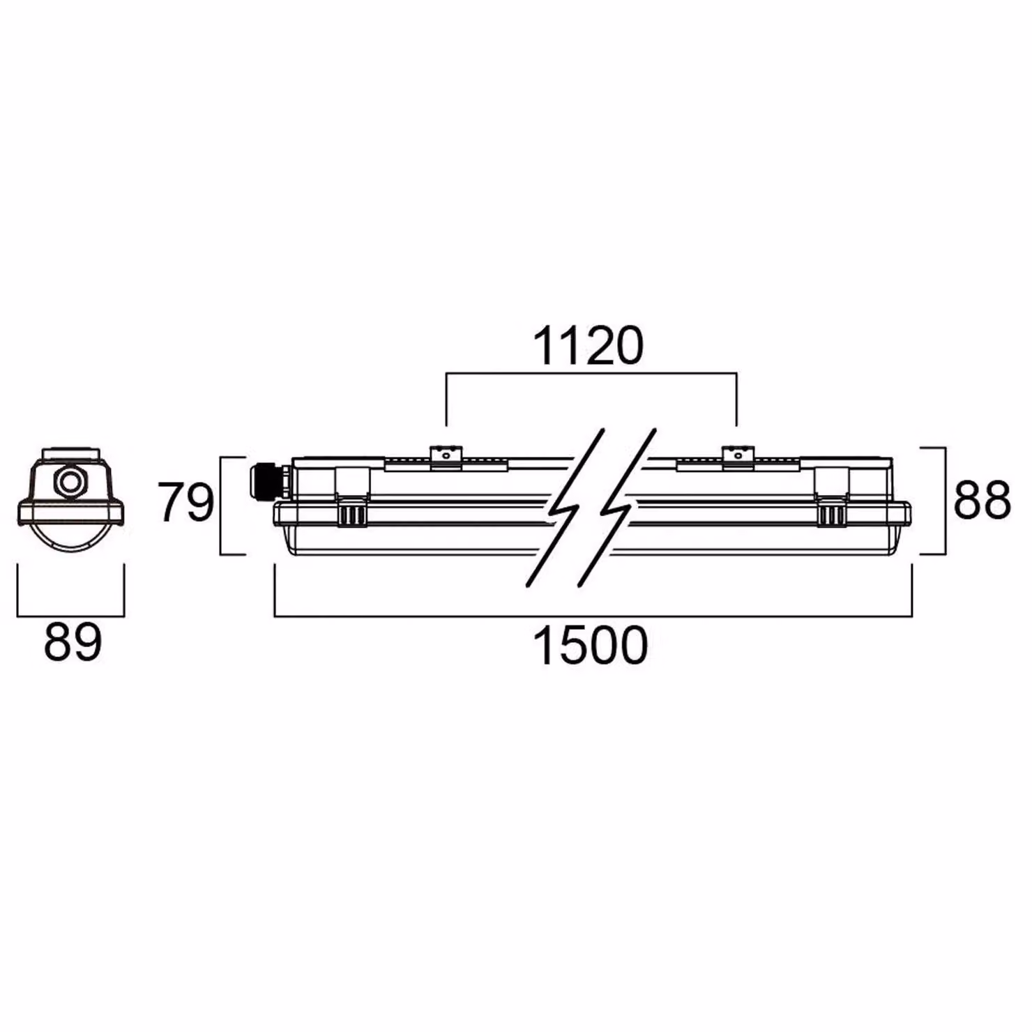 Sylvania lampada resistente all´umidità Resisto 1500, 55W, 840, sensore HF, Alluminio / Grigio / Zincato, Plastica