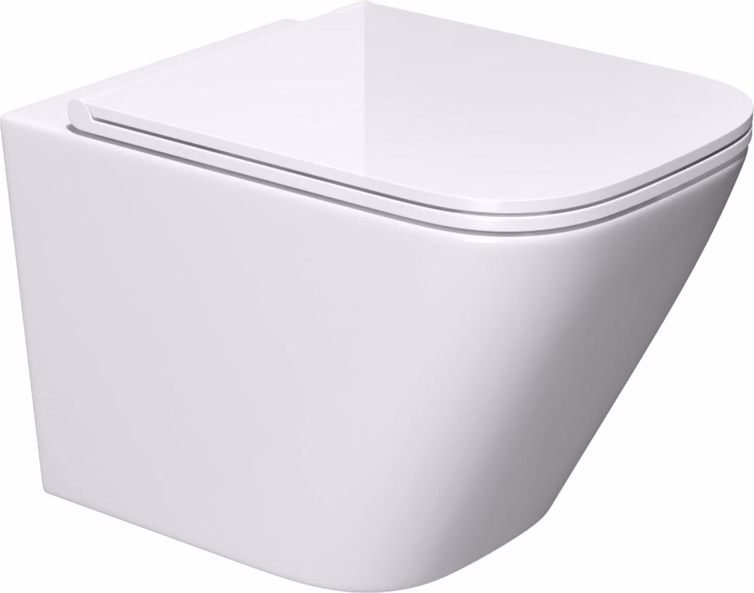 doporro WC Sospeso Sanitari Sospesi Filomuro in Vetroceramica Bianco 52x36x36 cm con Copriwc Soft Close Chiusura Ammortizzata e Sciacquone Profondo WC Design Moderno Senza Bordi Aachen112