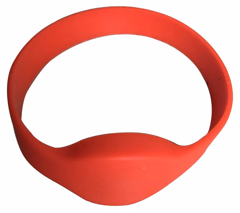 Braccialetto RFID da 13,56 MHz, confezione da 5 pezzi, diametro 45 mm, rosso, per bambini
