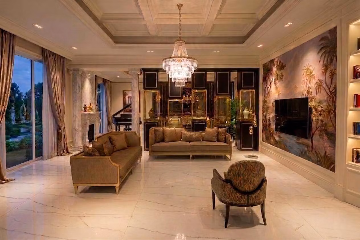 Divano componibile elegante, poltrona, color beige, design moderno, per un'atmosfera abitativa raffinata