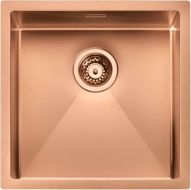 Lavello IRIDE MATT F3" 1 vasca ACCIAIO INOX Finitura: COPPER BRONZE OPACO, incasso: slim, sottotop e filotop, 45X45 prof. 19 012352.L29.X0.00.2022