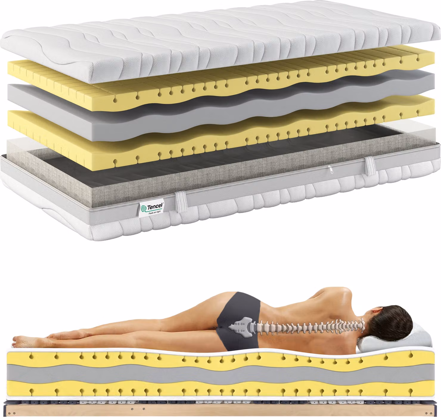 Materasso 100x200cm H2 Vital Premium 9 zone