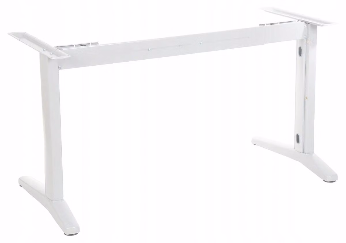 Struttura in metallo per scrivania o tavolo (STL), lunghezza regolabile, gambe regolabili, altezza 72,5 cm, bianco