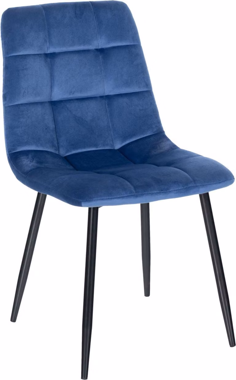 Sedia da pranzo SAMT - sedile in velluto, comfort senza manutenzione | Colore: blu