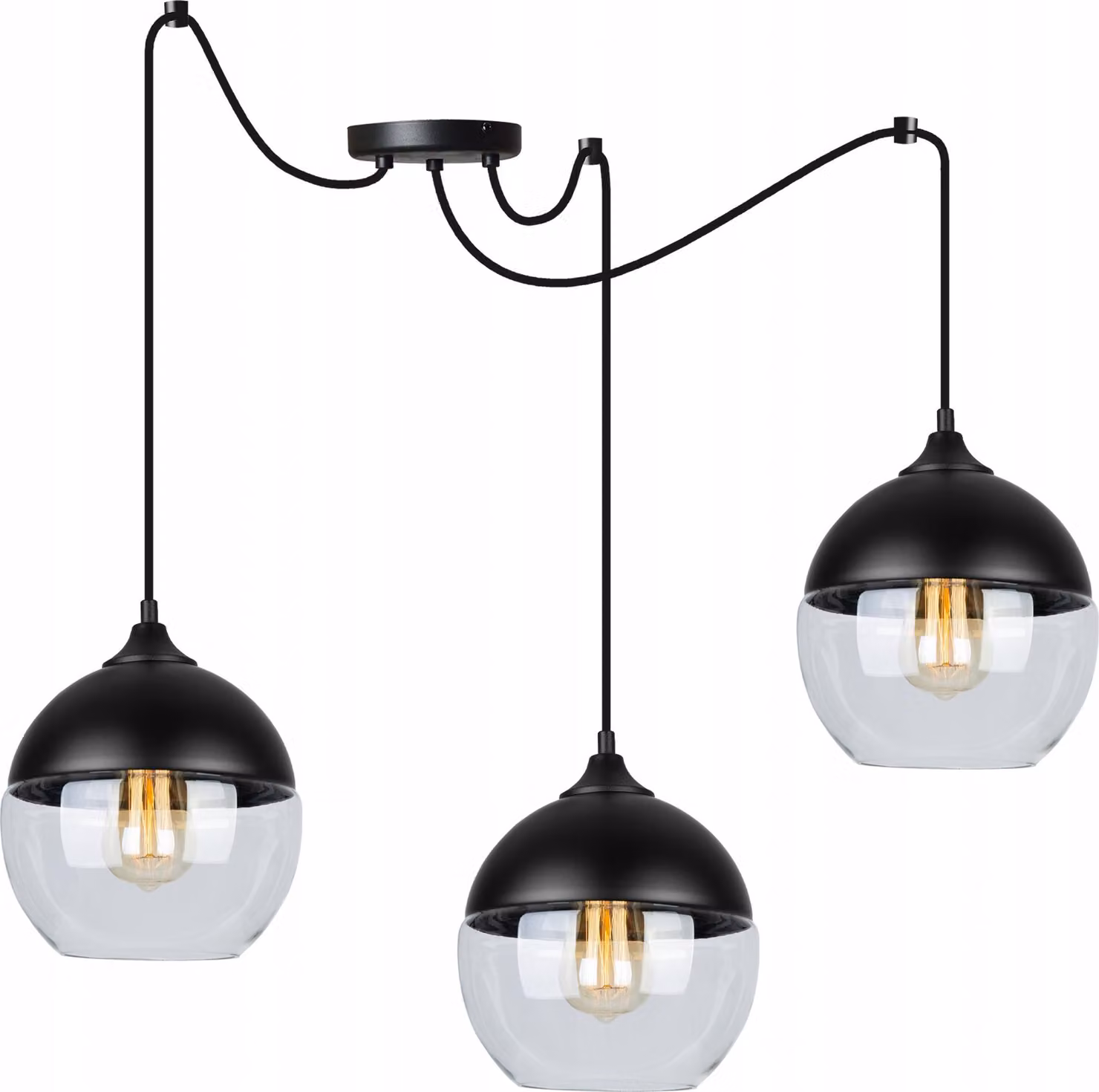 Elegante Lampada A Sospensione A Ragno Con Paralume In Vetro