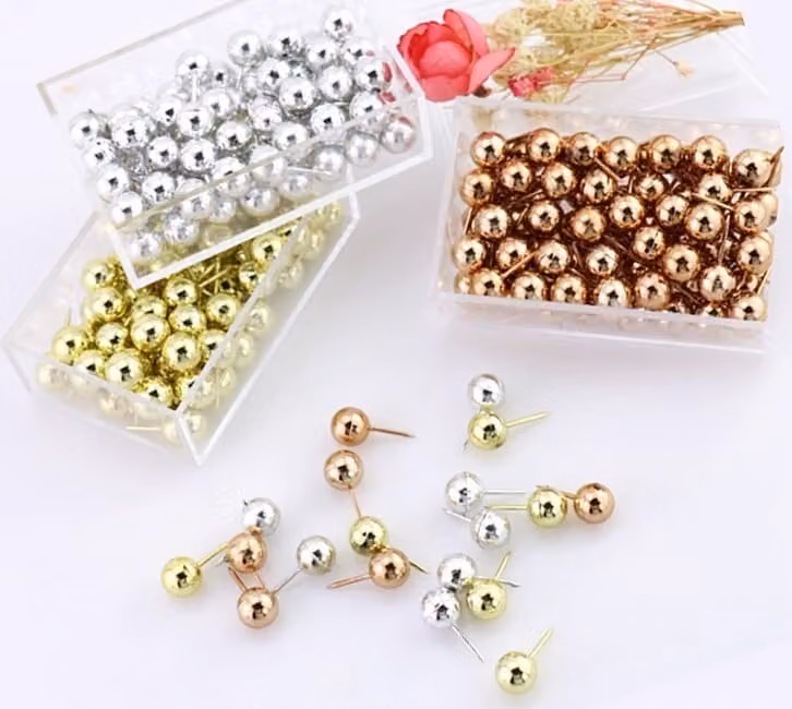 Set di spinotti a sfera da 250 pezzi: argento