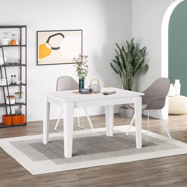 Tavolo allungabile Megaron 120x80 cm colore bianco