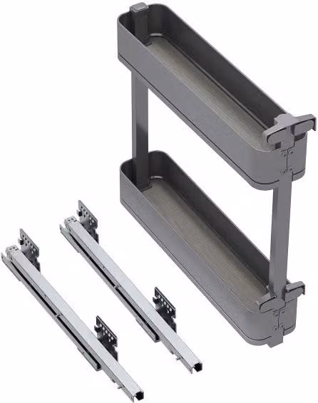 Carrello estraibile Supra con fissaggio inferiore con chiusura softt, modulo 400mm, Acciaio, Cromato