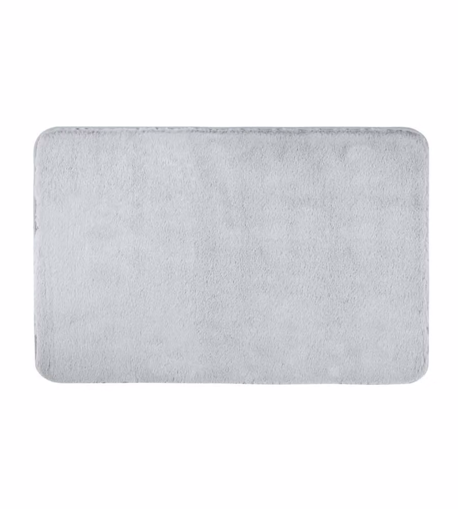 Tappetino da Bagno Saravan in Microfibra Grigio Chiaro 50x80 cm