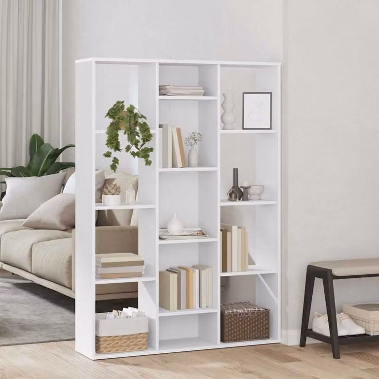 Libreria/Divisorio vidaXL in Legno Multistrato e MDF Bianco, L 100 cm x P 24 cm x H 140 cm