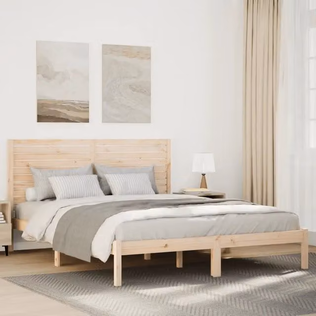 Giroletto Extra Lungo vidaXL in Legno di Pino Massello senza Materasso L/P/H: 145.5 x 215.5 x 30 cm