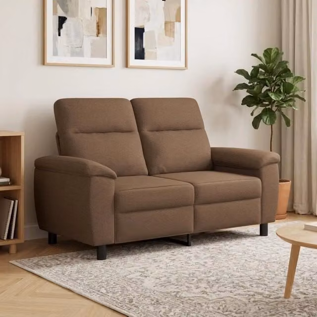 Divano moderno vidaXL in tessuto marrone con struttura in metallo L: 158 cm, P: 90 cm, H: 95 cm