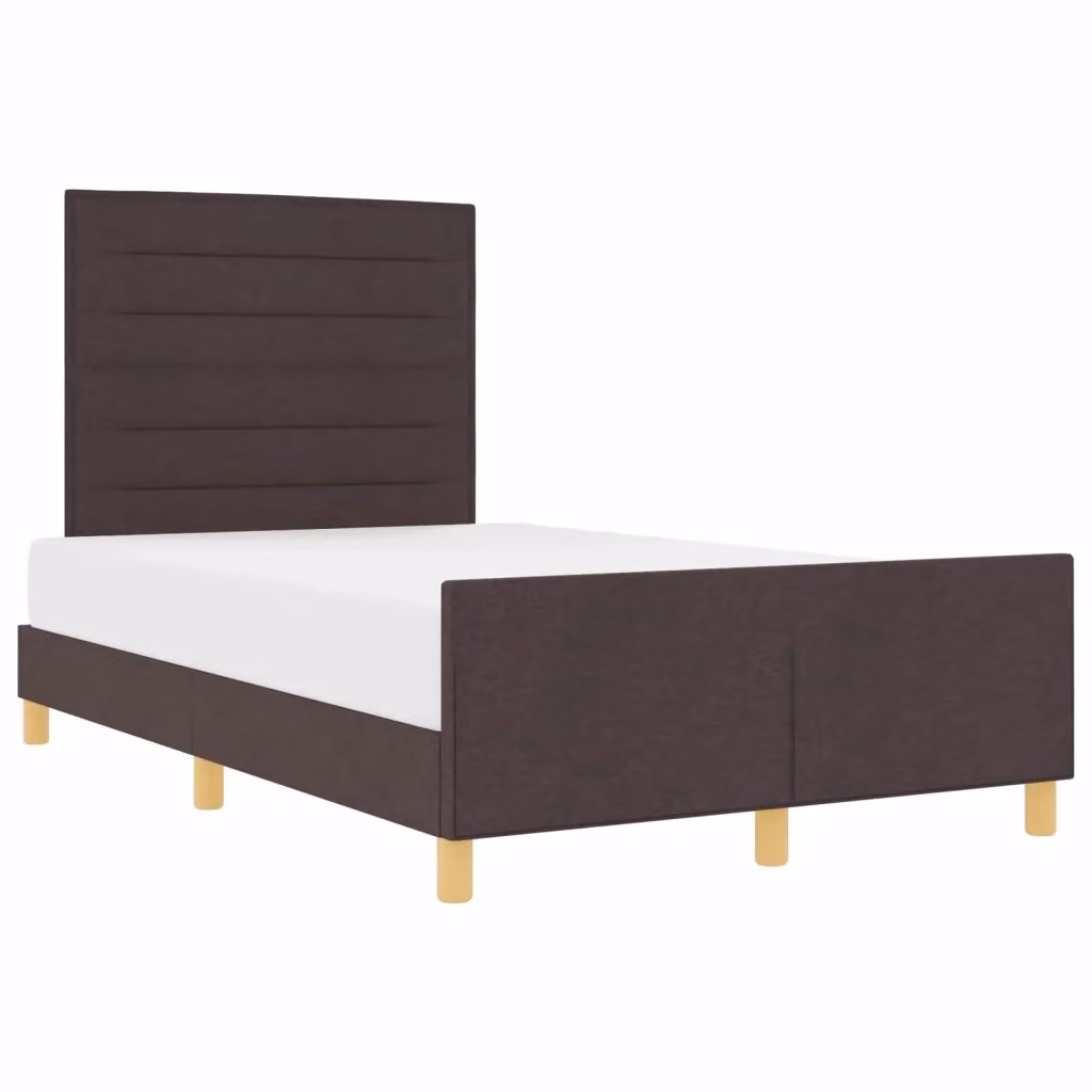 Struttura del letto moderna vidaXL in tessuto e legno marrone L: 120 cm, P: 200 cm, H: 126 cm – 2