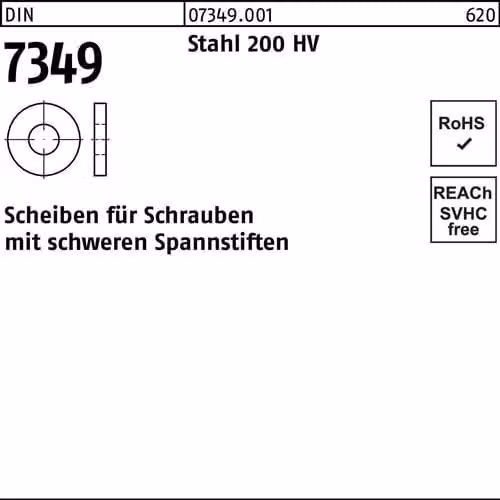Dischi Reyher DIN 7349 acciaio 200 HV 8,4 073490010084000 (500 pezzi)