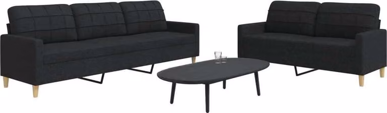 Maison Exclusive - Set divano a 2 posti in tessuto nero