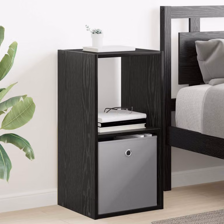 Comodino moderno vidaXL in legno MDF nero L: 35 cm, P: 32 cm, H: 68,5 cm