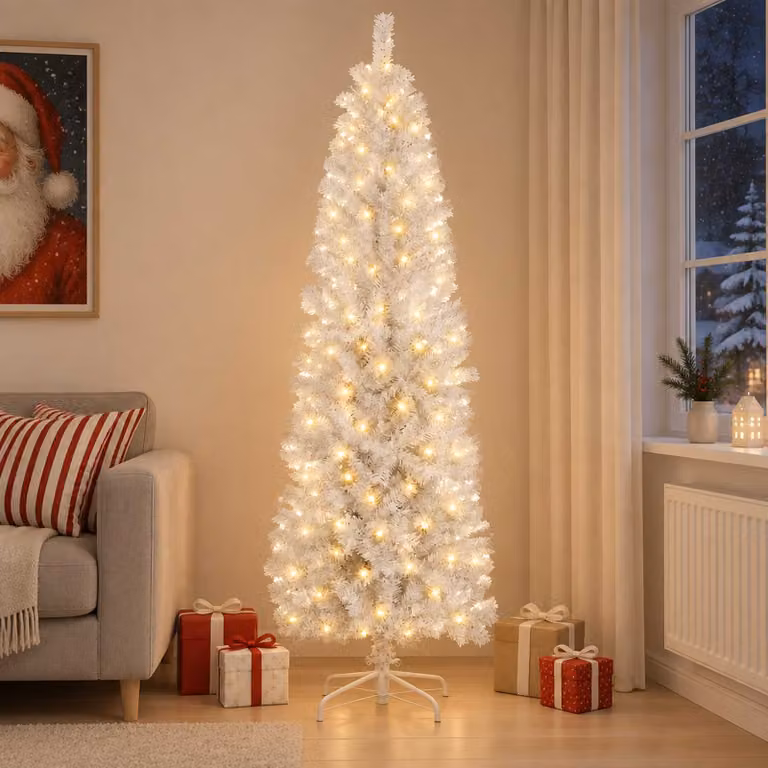 vidaXL Albero di Natale Artificiale Sottile 240 cm 300 LED