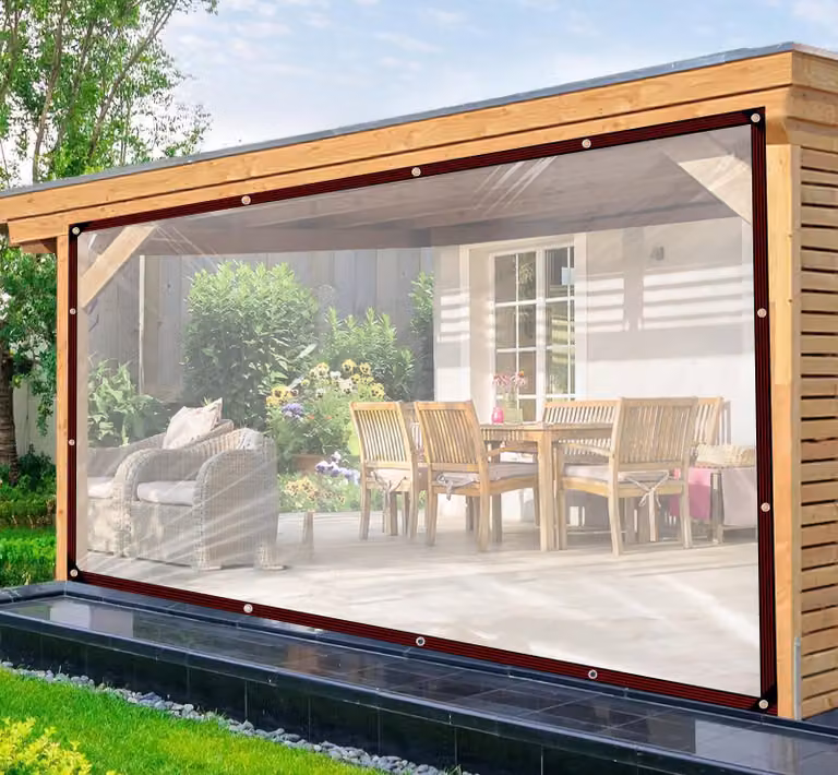 Telo trasparente con occhielli, dimensioni 2,5 x 3 metri