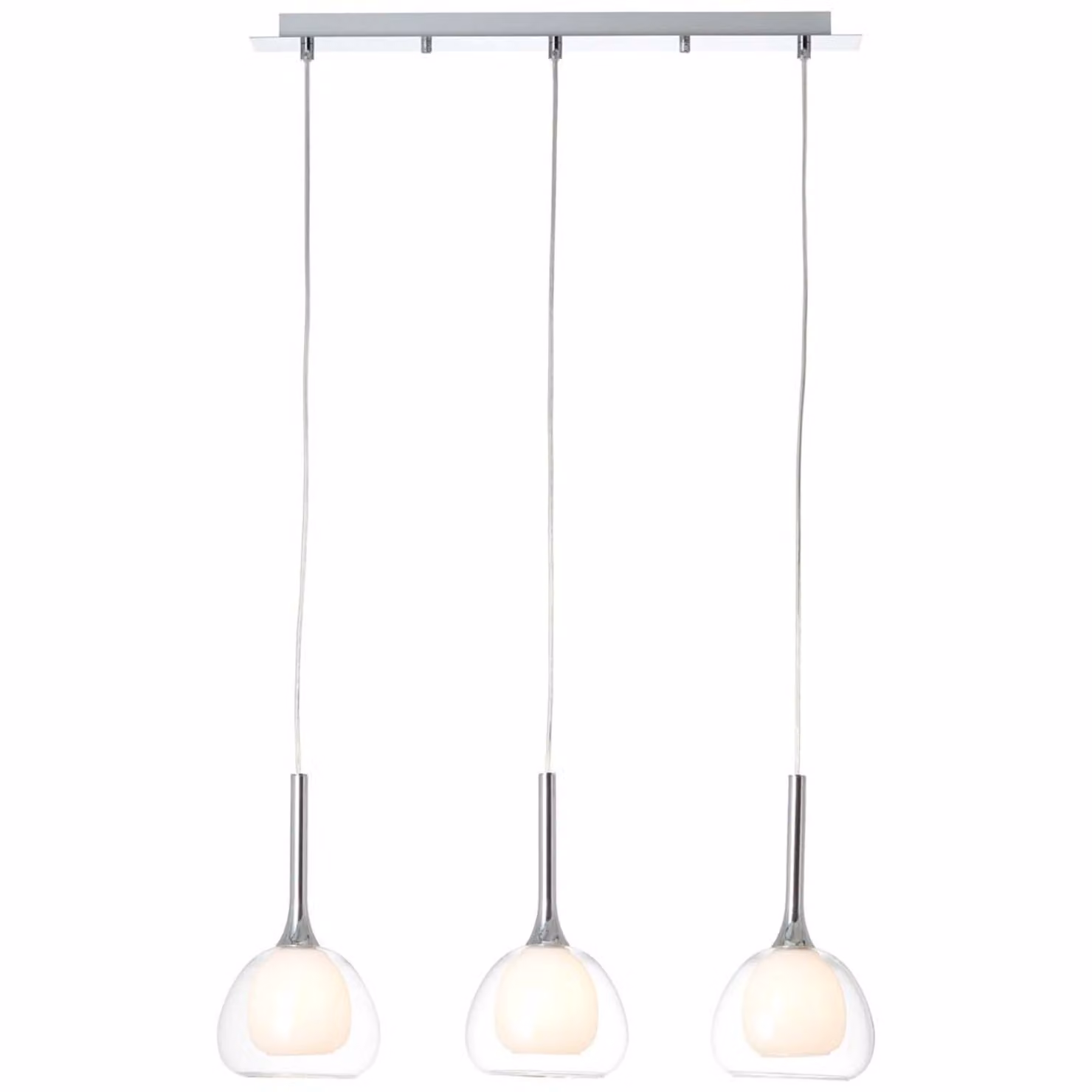 BRILLANTE lampada a sospensione, 3 luci Hadan argento IP20 E14 40 Watt dimmerabile g. f. Lampada a goccia